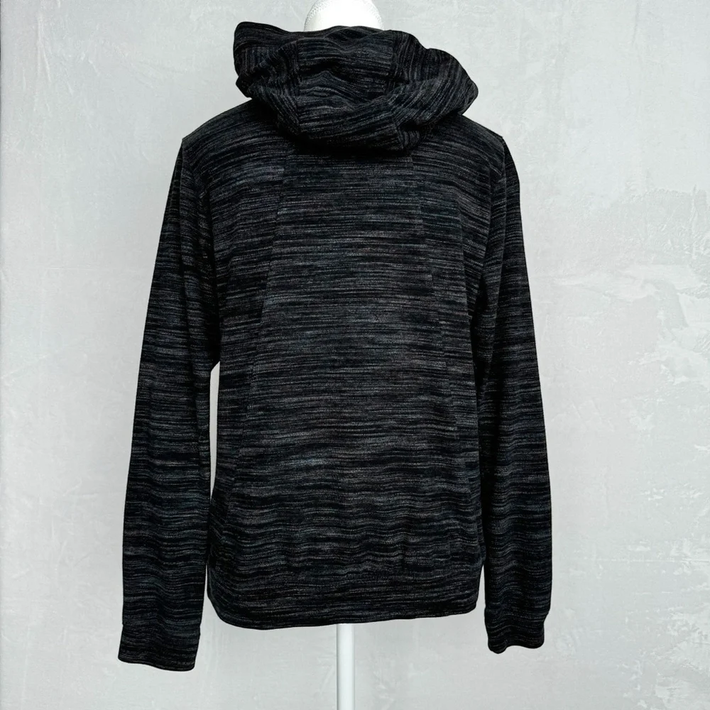 NIKE Sportswear Full Zip Hoodie M Heathered‎ Space Dye Charcoal Tri Blend Casual